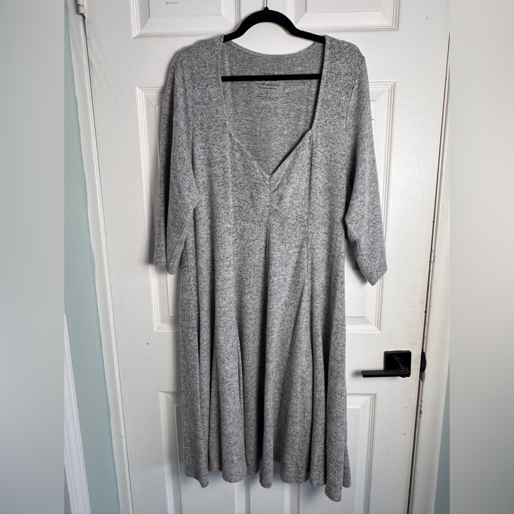 Torrid Heather Gray Long Sleeve Dress